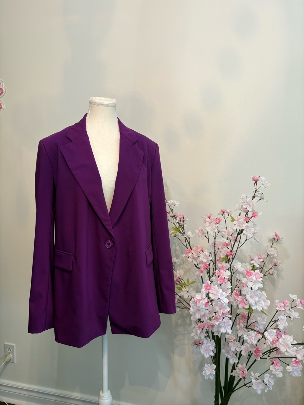 Authentic Dorothe Shmucher Purple Women's Single-Button Blazer Jacket